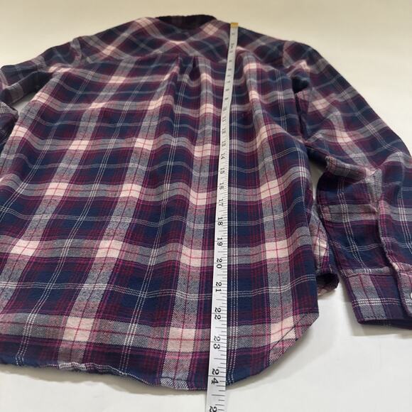 Eddie Bauer Plaid Flannel Shirts Kids Girls Size Large 14 Cowboy Western - Picture 7 of 9